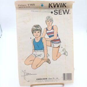 Vintage Kwik Sew Pattern 1165 Boys Tank Top & Shorts Sizes 8-14